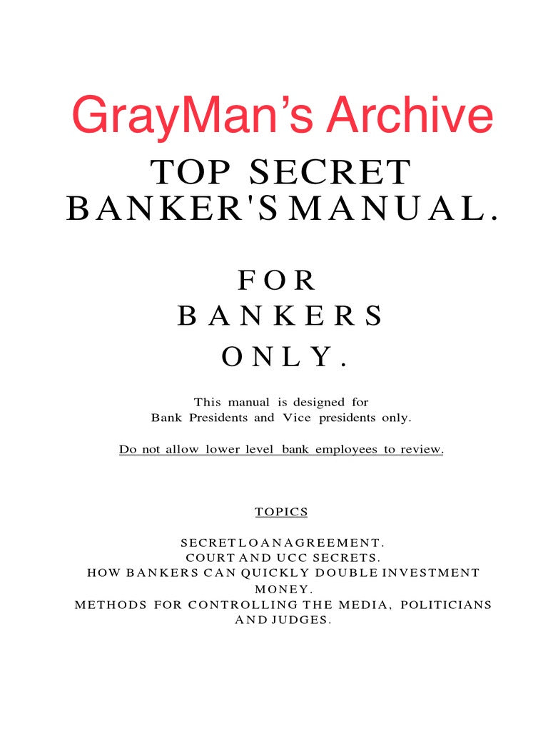 Grayman’s Bankers Manual